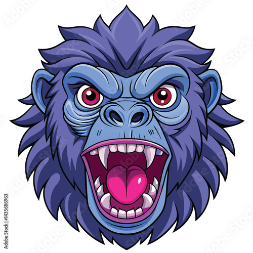 Angry Monkey Head Illustration