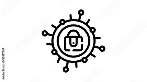 icon cybersecurity with style outline