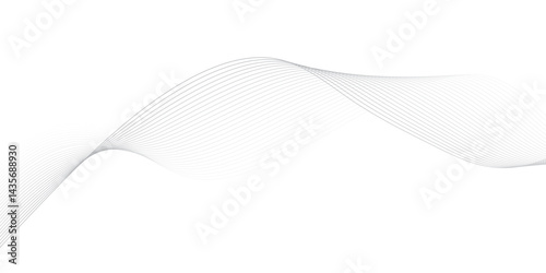abstract Grey wave line background on white background.	