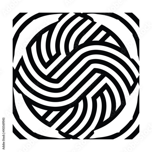 Straight and curved lines forming modern vector design