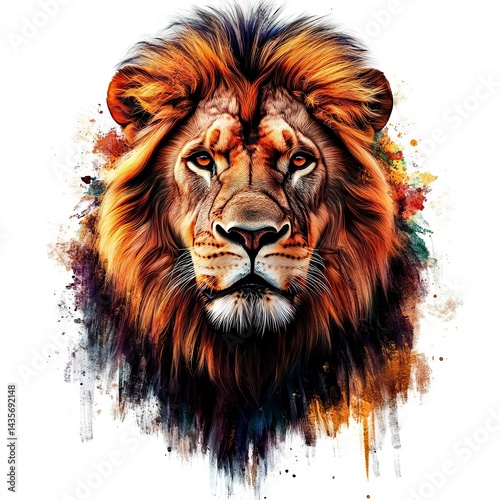 Photo of Congo lion Isolated on white background