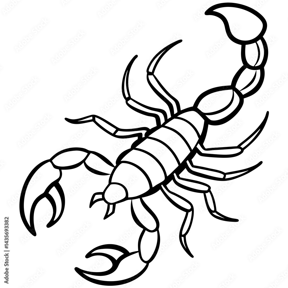 Fototapeta premium Scorpion Silhouette in Line Art
