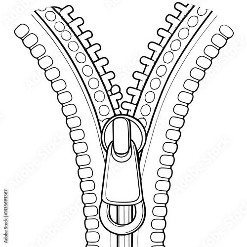 Zipper Fastener Open Close Drawing