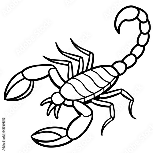 Scorpion Silhouette in Line Art
