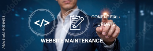 Person interacting with website maintenance options