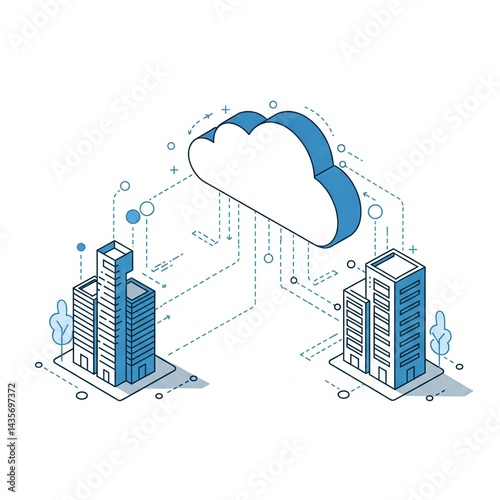Business Cloud Infrastructure Office Buildings Connected Cloud Streams
