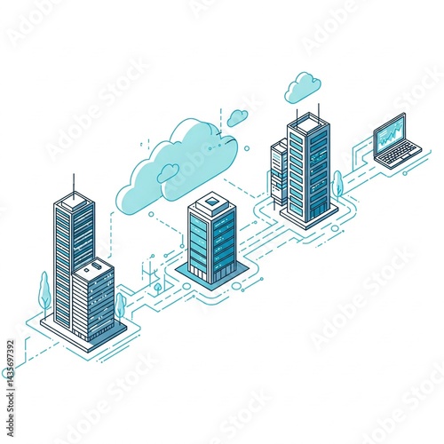 Business Cloud Infrastructure Office Buildings Connected Cloud Streams