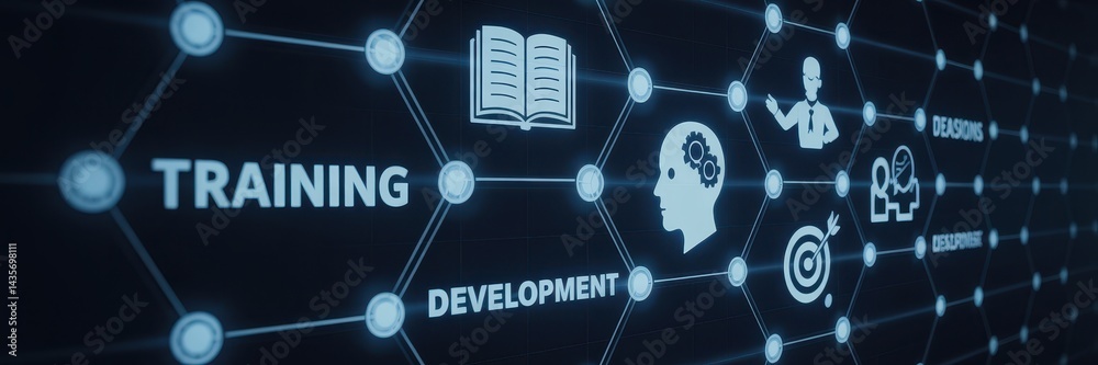 custom made wallpaper toronto digitalInteractive graphic illustrating training and development concepts.