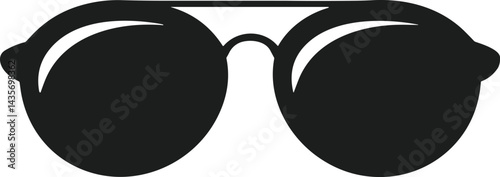 Aviator Sunglasses Silhouette Vector – Stylish Summer Accessory Illustration for Vacation and Travel Themes