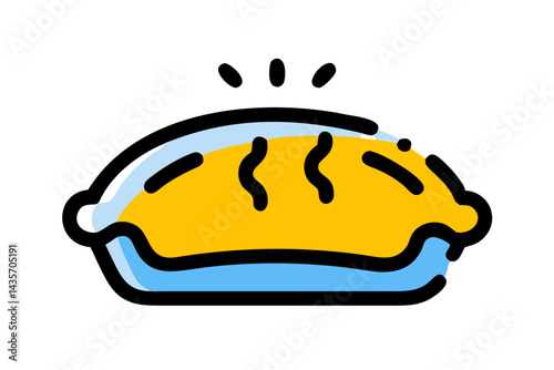 Pie icon. Simple line drawing.