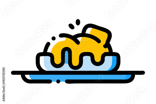 Pie icon. Simple line drawing.