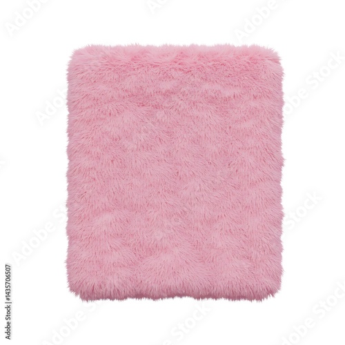 3D pink fluffy square carpet