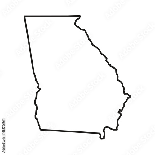 Georgia Outline Vector Map - State Border Graphic