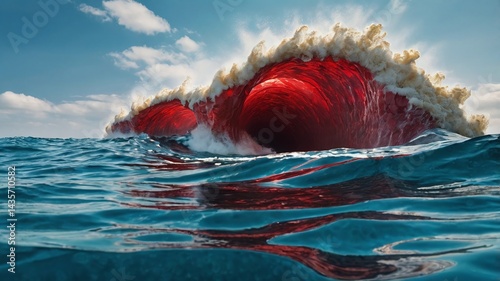 Sea opening up creating a land passage. Parting of the red sea conceptual theme.