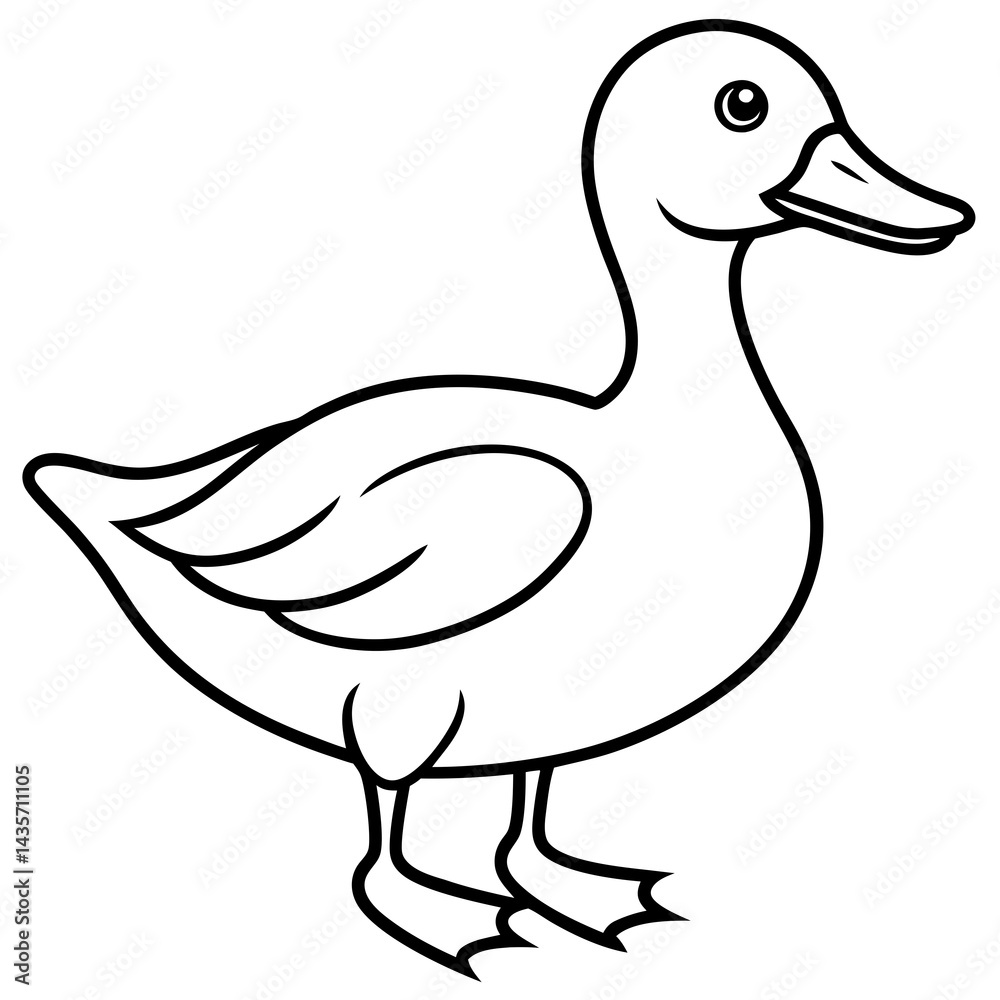 Stylish Duck Vector Line Art Stylish Duck Vector Line Art