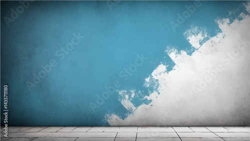 Abstract Old wall texture cement sky blue and white background  dark color.