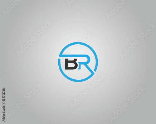 Abstract BR Letter Initial Logo Design Icon Vector Template.