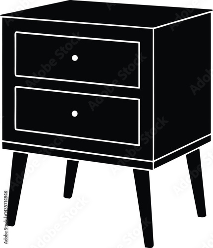 black and white furniture isolated