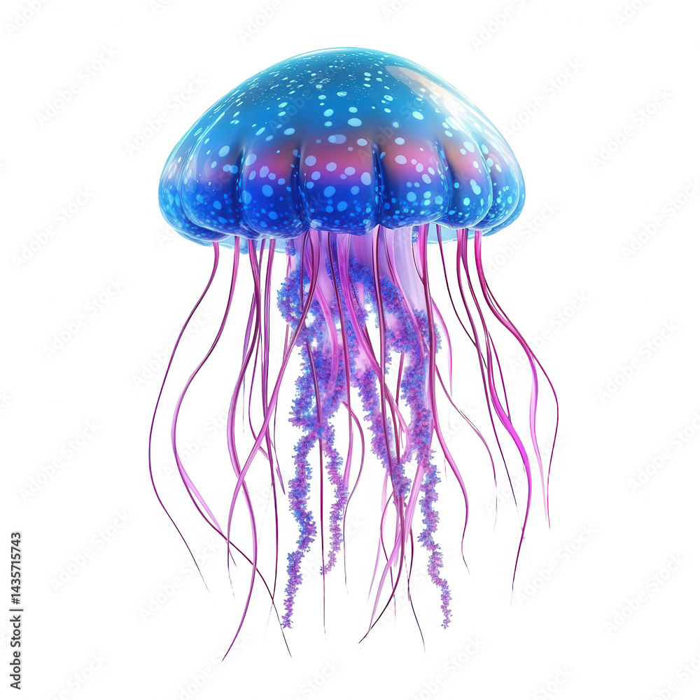 Enchanting Jellyfish Floating Serenely in the Deep Blue Sea with luminous tentacles Enchanting Jellyfish Floating Serenely in the Deep Blue Sea with luminous tentacles