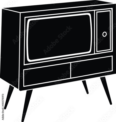 retro tv set isolated