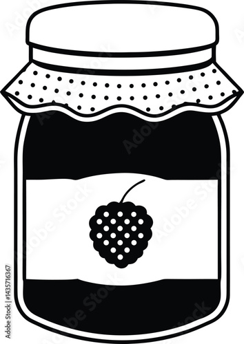 vector illustration of a jar of jam
