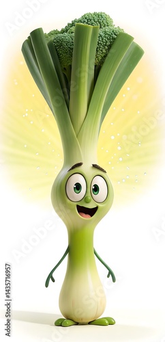 Cheerful Broccoli Character