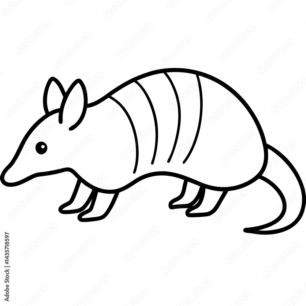 Fototapeta premium Stylized Armadillo Outline Design