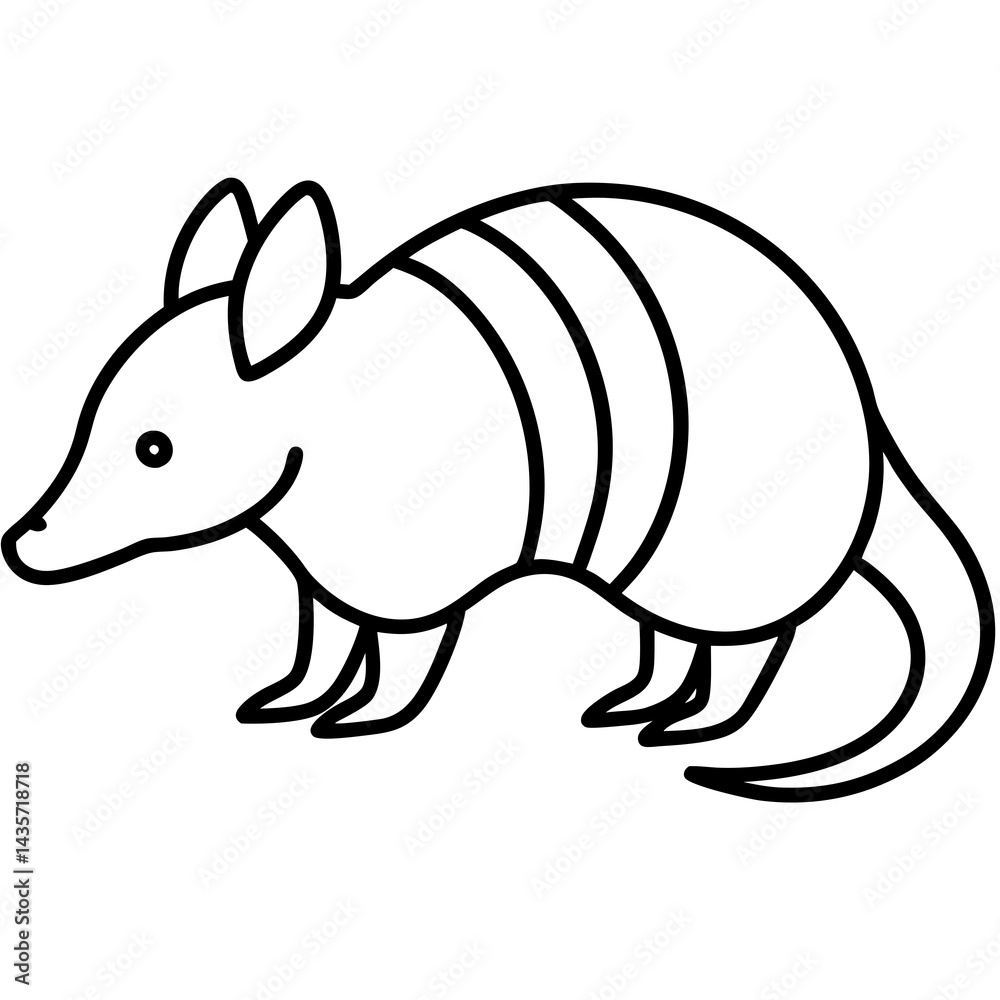 Fototapeta premium Stylized Armadillo Outline Design