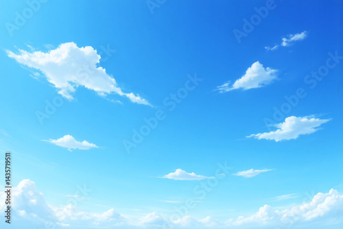 blue sky with white clouds over a body of water 1 2