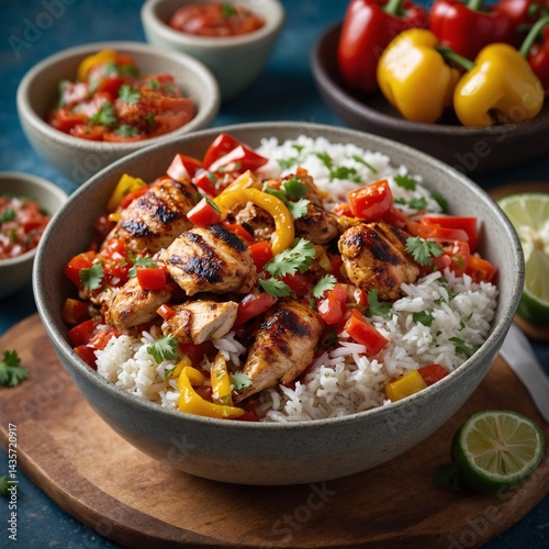 Chicken Fajita Bowl – Flavorful Mexican Dish in Full HD Photography