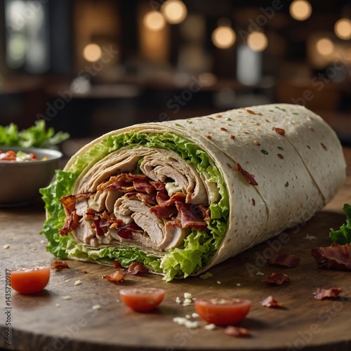 Turkey Bacon Wrap – Hearty Wrap in Full HD Food Photography