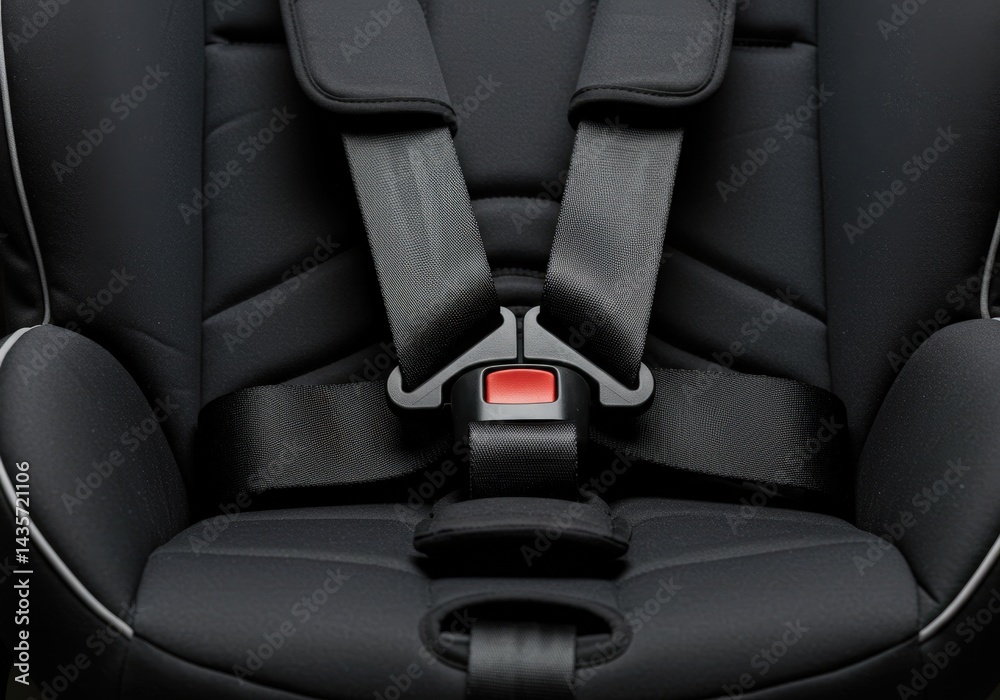Obraz premium Safe and secure baby car seat with adjustable straps for child safety in vehicles