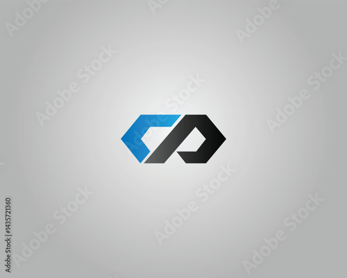 Abstract CP Letter Logo Design Minimalist Modern Vector Template.