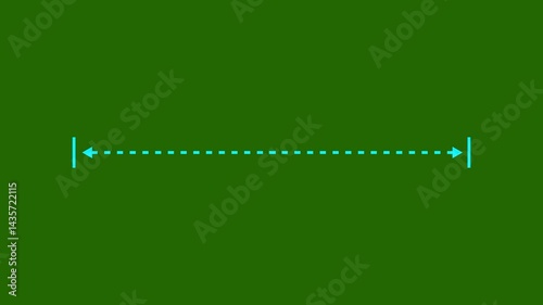 Measuring distance length dotted line animation, isolated on transparent background 