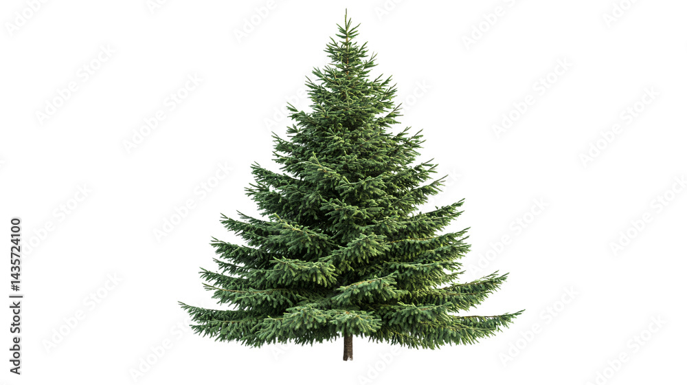 Close-up of Common Fir Tree Isolated on White Background for Graphic Design Close-up of Common Fir Tree Isolated on White Background for Graphic Design