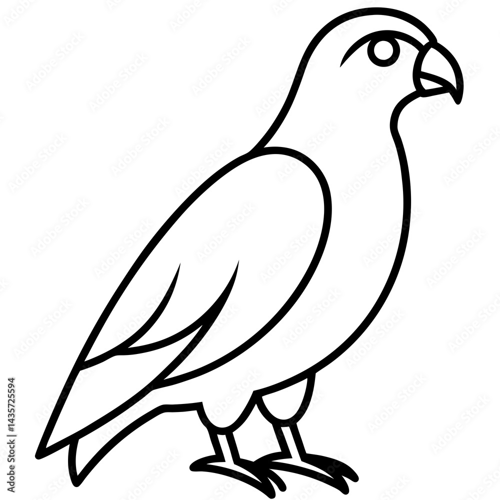 Obraz premium Stylized Hawk Outline Illustration