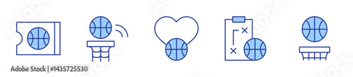 basketball, basketball ball, strategy. Basketball Icon vector illustration. Line Duotone style. Editable stroke