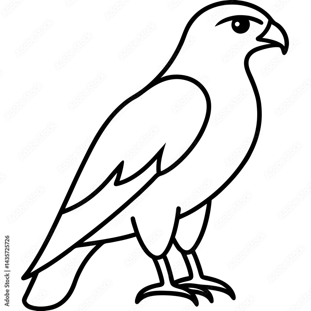 Fototapeta premium Stylized Hawk Outline Illustration