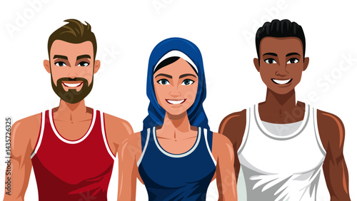 Athletes Multiracial