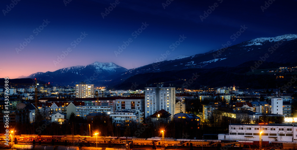 Innsbruck city at night