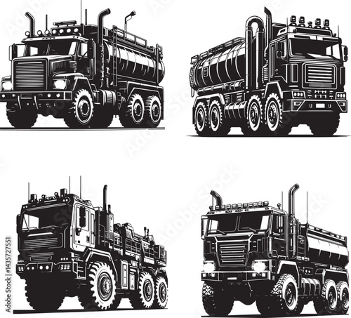 Foto The Juggernaut Truck Vector Illustration – Unstoppable Force of Power and Streng