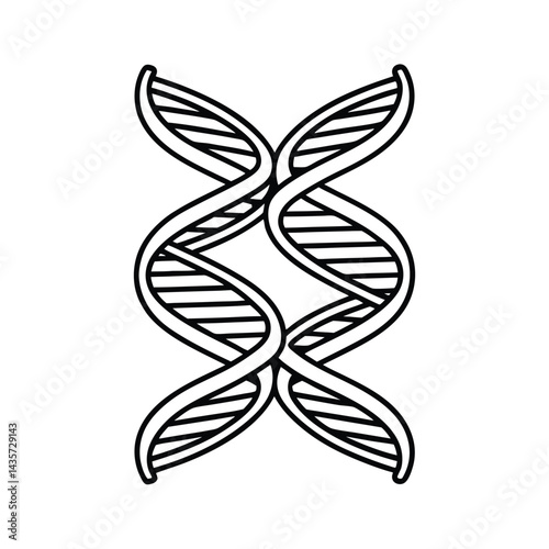 Black and white dna structure vector illustration for science and healthcare projects