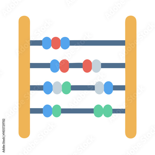 Colorful abacus on black backdrop for mathematical learning tool