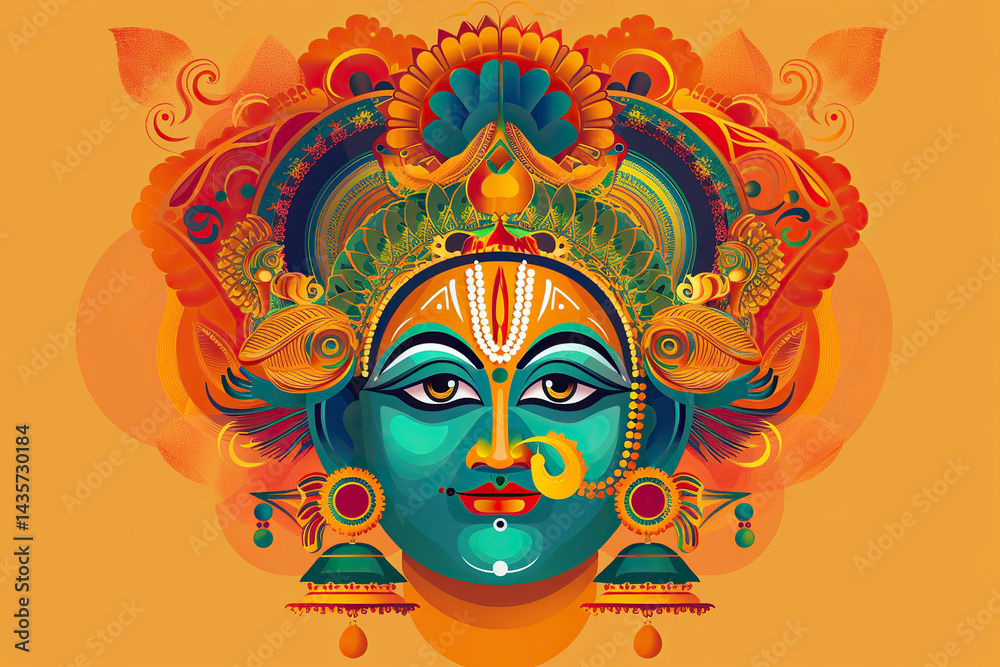Abstract vivid greeting card with holiday composition for happy celebrate Onam on colored background Abstract vivid greeting card with holiday composition for happy celebrate Onam on colored background