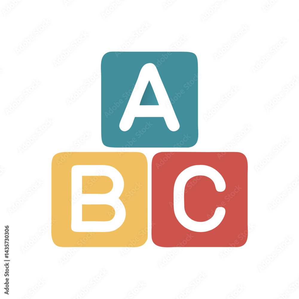 Colorful alphabet blocks stacked against a dark background Colorful alphabet blocks stacked against a dark background