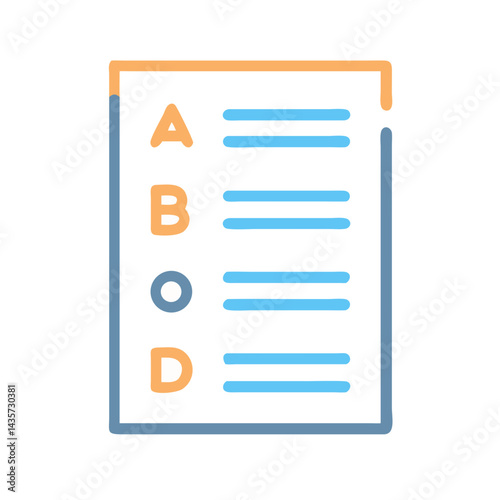 Multiple choice test graphic with answers on dark background