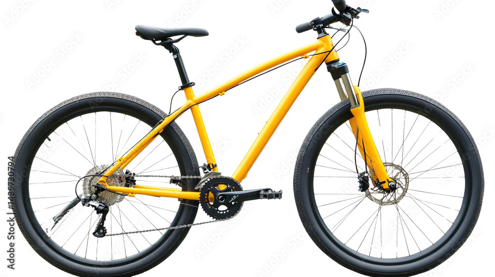 Obraz premium Professional New Yellow Mountain Bike Bicycle Isolated on White Background