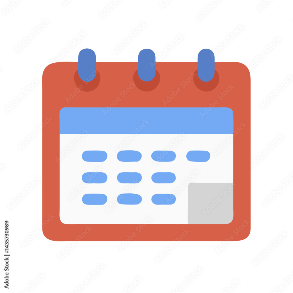 Calendar icon illustration with dates and appointment details display Calendar icon illustration with dates and appointment details display
