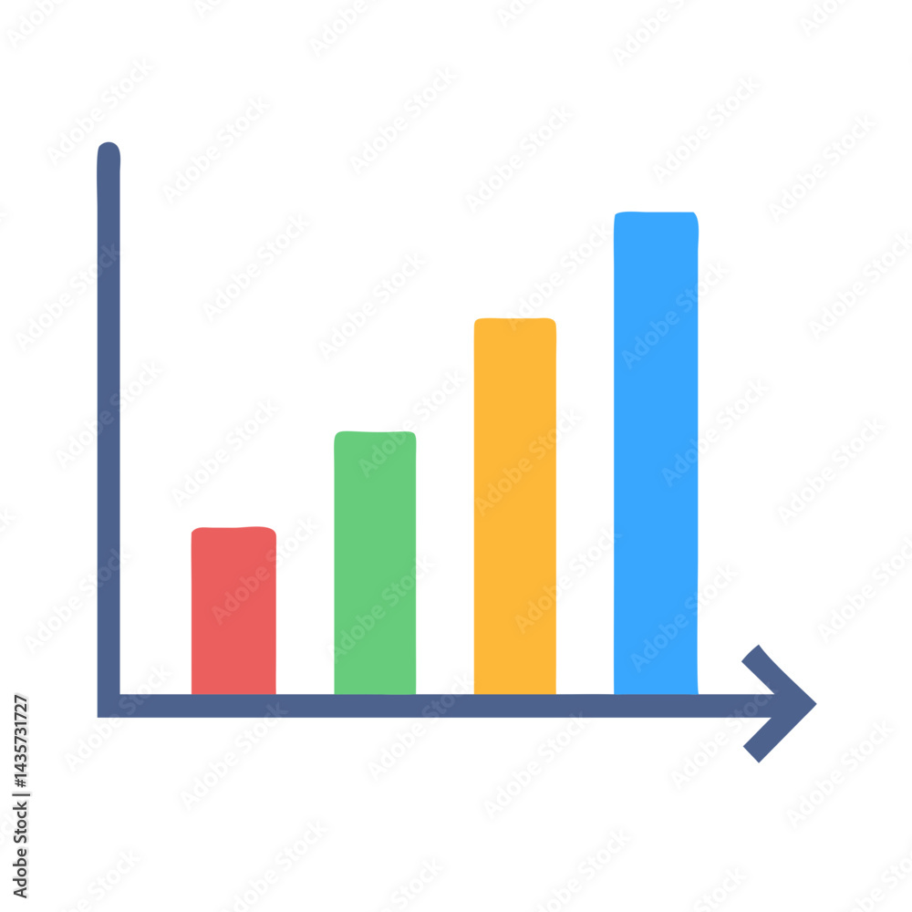 Colorful bar graph showing an upward trend on black Colorful bar graph showing an upward trend on black