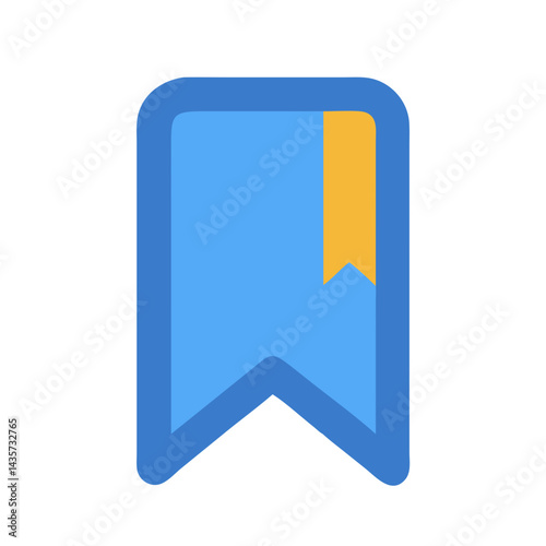 Stylized blue bookmark icon with a gold page marker Free Download Stylized blue bookmark icon with a gold page marker - GFXLoad